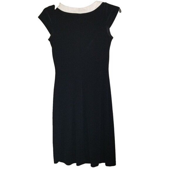 Vintage Componix Womens Small Dress Black Velour White Collar Capsleeve Holiday - Picture 2 of 4